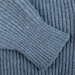 William Lockie Knitwear | Blue Waves Lambswool Shawl Collar Cardigan