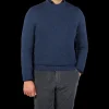 Gran Sasso Sweaters | Blue Wool Blend Mock Neck Sweater