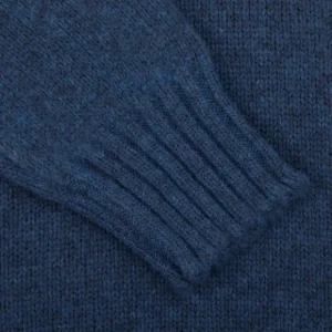 Gran Sasso Sweaters | Blue Wool Blend Mock Neck Sweater