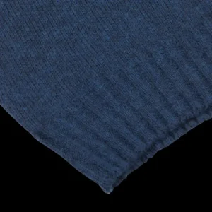 Gran Sasso Sweaters | Blue Wool Blend Mock Neck Sweater