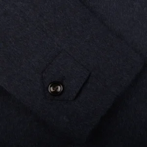 Luigi Bianchi Coats & Jackets | Blue Wool Cashmere Hydro Tech Raglan Coat