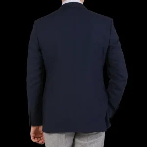 Canali Blazers | Blue Wool Hopsack Travel Blazer