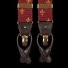 Albert Thurston Braces | Bordeaux With Gold French Lily 35 Mm Braces