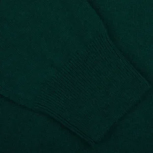 Piacenza Cashmere Sweaters | Bottle Green Cashmere 1/4 Zip Sweater