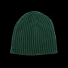 William Lockie Beanies | Bottle Green Cashmere Ribbed Short Beanie