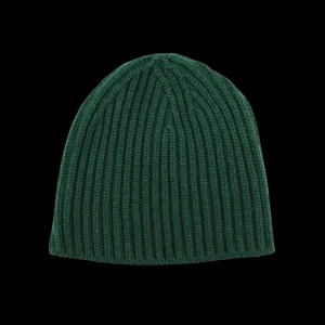 William Lockie Beanies | Bottle Green Cashmere Ribbed Short Beanie