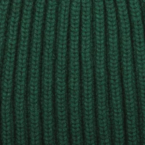 William Lockie Beanies | Bottle Green Cashmere Ribbed Short Beanie