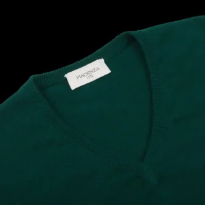 Piacenza Cashmere Knitwear | Bottle Green Cashmere V-Neck