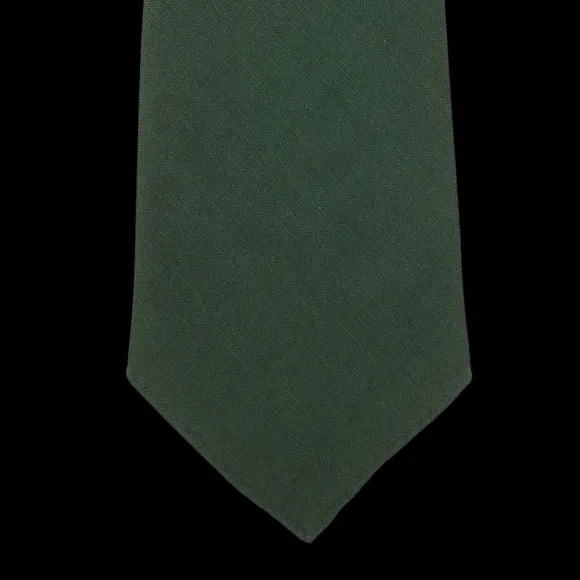 Dreaming Of Monday Ties | Bottle Green 7-Fold Vintage Linen Tie