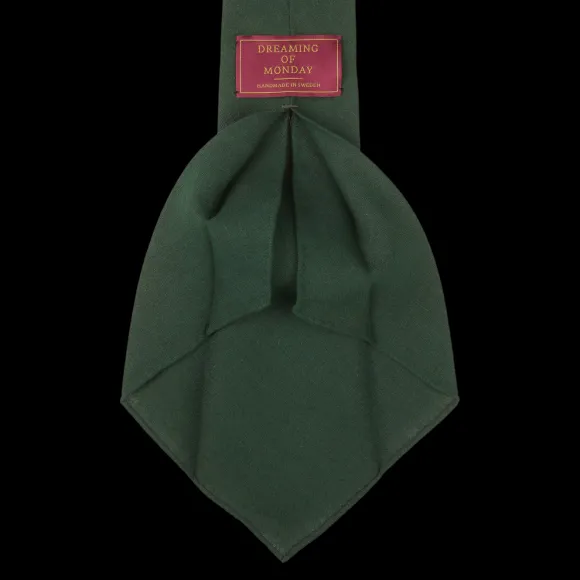 Dreaming Of Monday Ties | Bottle Green 7-Fold Vintage Linen Tie
