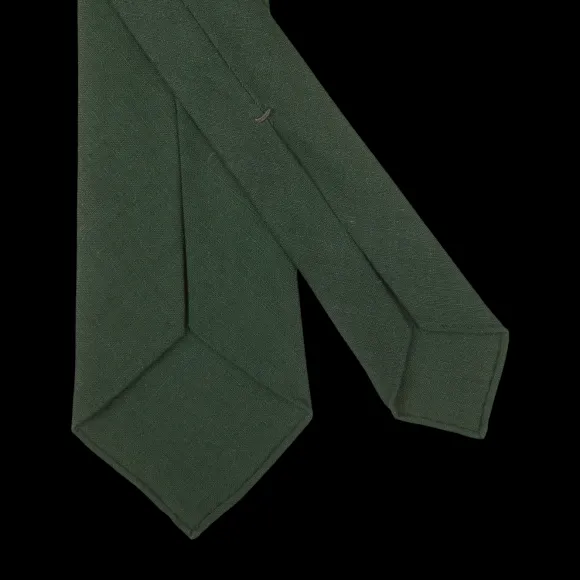 Dreaming Of Monday Ties | Bottle Green 7-Fold Vintage Linen Tie