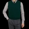 William Lockie Knitwear | Bottle Green Lambswool Slipover