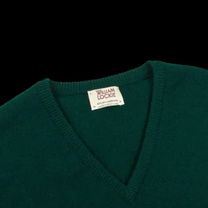 William Lockie Knitwear | Bottle Green Lambswool Slipover