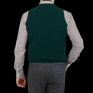 William Lockie Knitwear | Bottle Green Lambswool Slipover