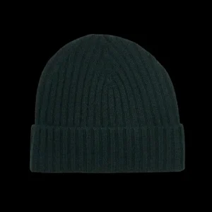 Amanda Christensen Beanies | Bottle Green Ribbed Cashmere Beanie