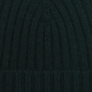 Amanda Christensen Beanies | Bottle Green Ribbed Cashmere Beanie