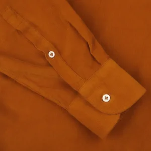Massimo Alba Shirts | Brick Orange Cotton Corduroy Casual Shirt