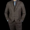 Luigi Bianchi Blazers | Brown Black Checked Wool Hybrid Blazer