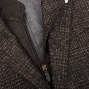 Luigi Bianchi Blazers | Brown Black Checked Wool Hybrid Blazer