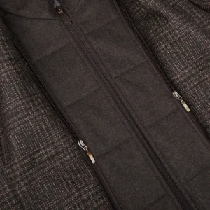 Luigi Bianchi Blazers | Brown Black Checked Wool Hybrid Blazer