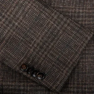Luigi Bianchi Blazers | Brown Black Checked Wool Hybrid Blazer