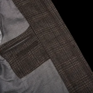 Luigi Bianchi Blazers | Brown Black Checked Wool Hybrid Blazer