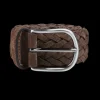 Andersons Belts | Brown Braided Suede Leather 40Mm Belt
