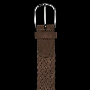 Andersons Belts | Brown Braided Suede Leather 40Mm Belt