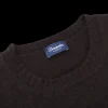 Drumohr Knitwear | Brown Brushed Lambswool Crew Neck Sweater