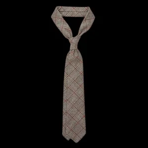 Dreaming Of Monday Ties | Brown Checked 7-Fold Loro Piana Wool Tie