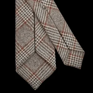 Dreaming Of Monday Ties | Brown Checked 7-Fold Loro Piana Wool Tie