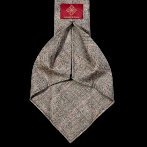 Dreaming Of Monday Ties | Brown Checked 7-Fold Vintage Wool Tie