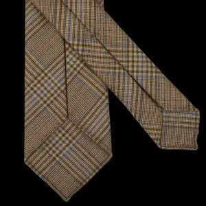 Dreaming Of Monday Ties | Brown Checked 7-Fold Vintage French Wool Tie