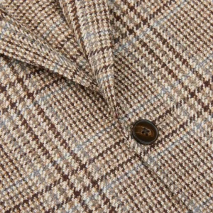 Luigi Bianchi Blazers | Brown Checked Wool Cashmere Blazer