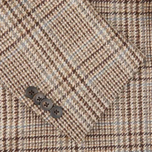 Luigi Bianchi Blazers | Brown Checked Wool Cashmere Blazer