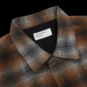 Universal Works Shirts | Brown Checked Wool Flannel Workshirt