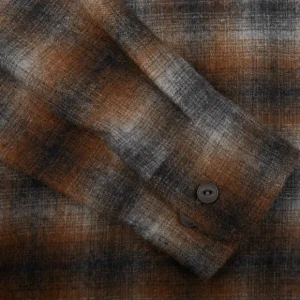 Universal Works Shirts | Brown Checked Wool Flannel Workshirt