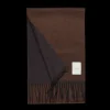 Piacenza Cashmere Scarves | Brown Chestnut Two-Sided Silk Cashmere Scarf