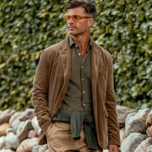 Aspesi Coats & Jackets | Brown Cotton Corduroy Casual Blazer