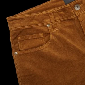 Paige Trousers | Brown Cotton Corduroy Five Pocket Trousers