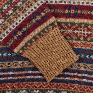 William Lockie Sweaters | Brown Fair Isle Crew Neck Lambswool Sweater