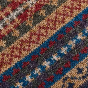 William Lockie Sweaters | Brown Fair Isle Crew Neck Lambswool Sweater