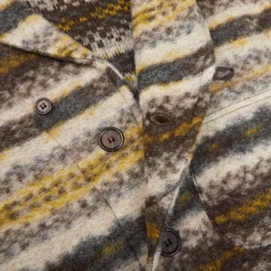 Universal Works Cardigans | Brown Fairisle Wool New York Button Cardigan