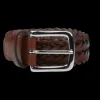 Andersons Belts | Brown Fine Braided Leather 30Mm Belt