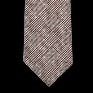 Dreaming Of Monday Ties | Brown Glen Plaid 7-Fold High-Twist Wool Tie