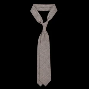 Dreaming Of Monday Ties | Brown Glen Plaid 7-Fold High-Twist Wool Tie