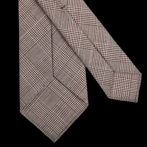 Dreaming Of Monday Ties | Brown Glen Plaid 7-Fold High-Twist Wool Tie