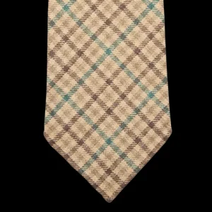 Dreaming Of Monday Ties | Brown Green Gunclub 7-Fold French Linen Tie