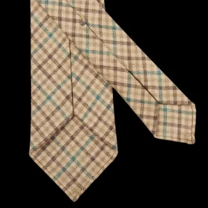 Dreaming Of Monday Ties | Brown Green Gunclub 7-Fold French Linen Tie