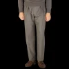 De Petrillo Trousers | Brown Grey Wool Flannel Modello E Trousers